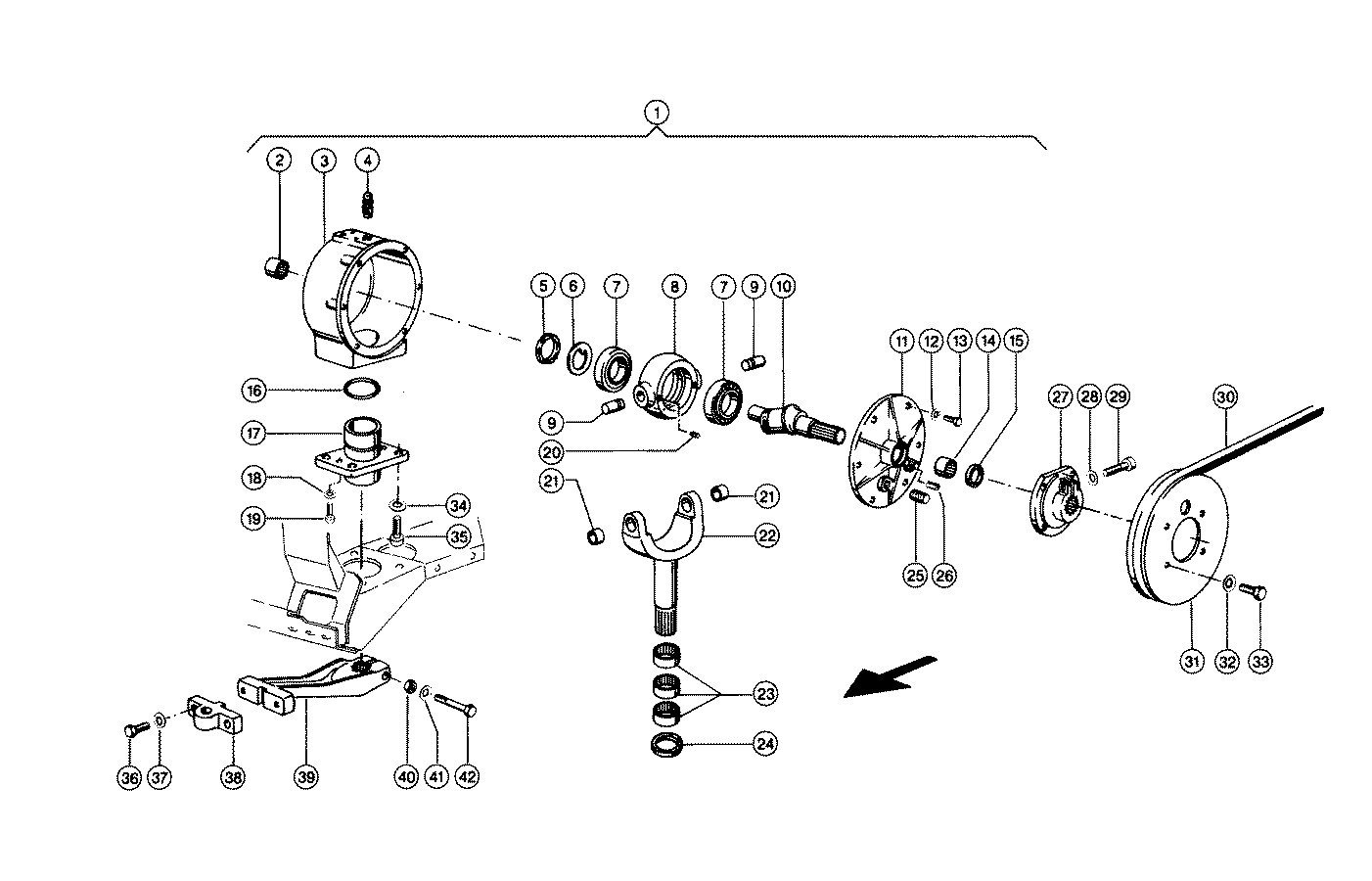 Привід ножа 2 жатки (5,4 м) комбайна CLAAS Lexion