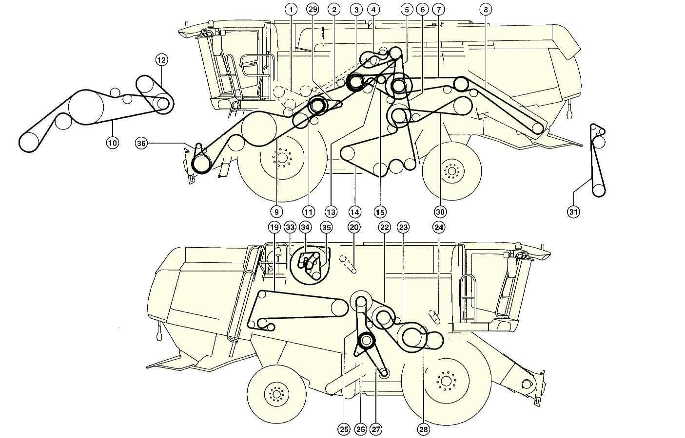 Елементи приводу комбайна CLAAS Lexion 560 MONTANA