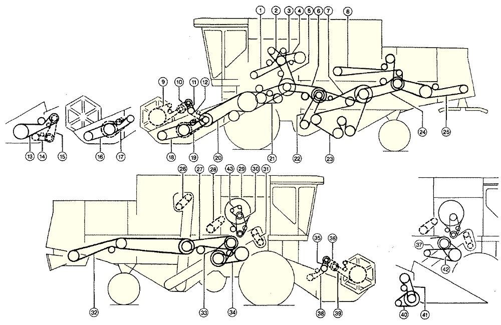 Елементи приводу комбайна CLAAS Mega 202