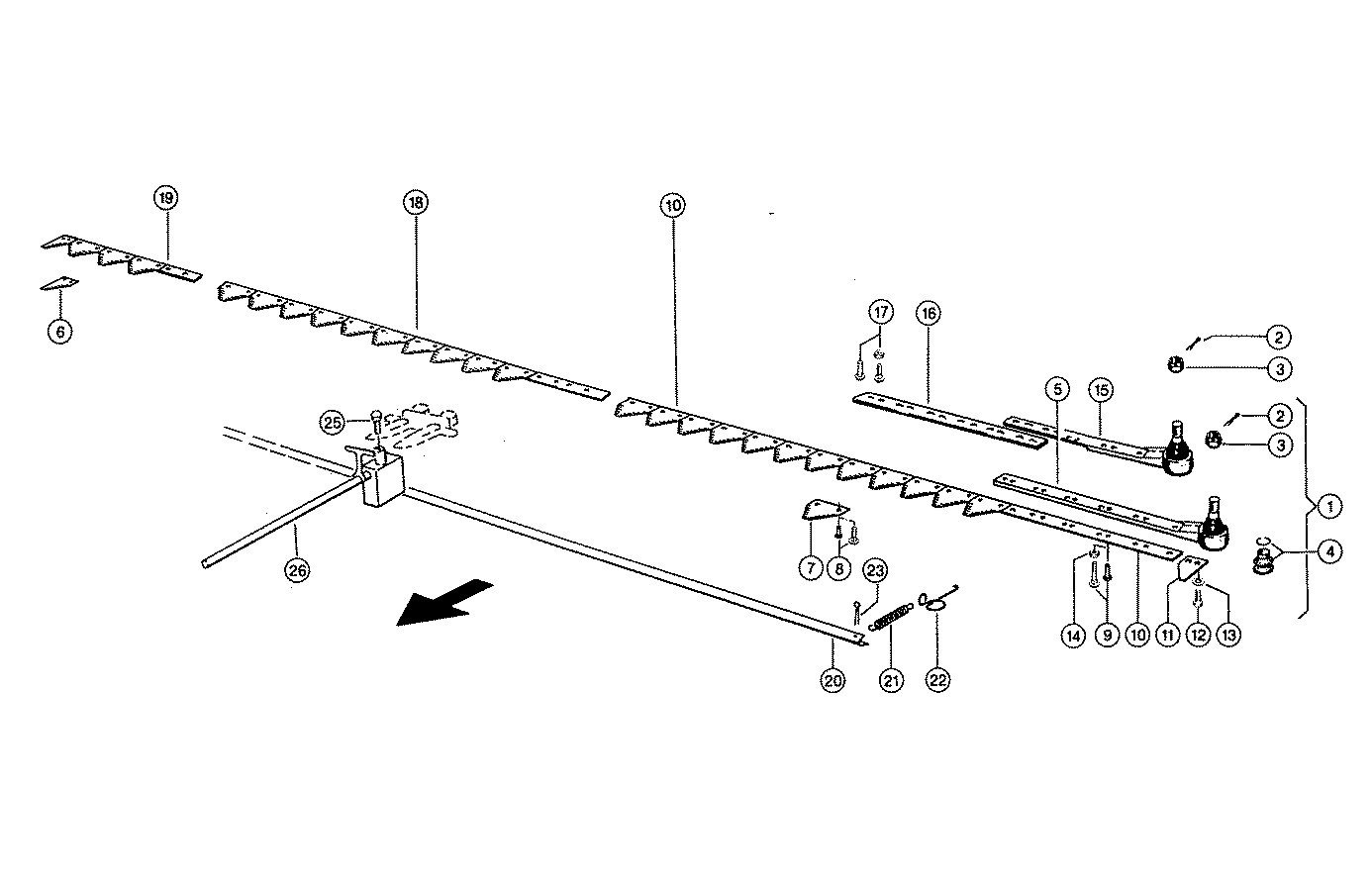 Пальцевий брус 2 жатки (9 м) комбайна CLAAS Lexion